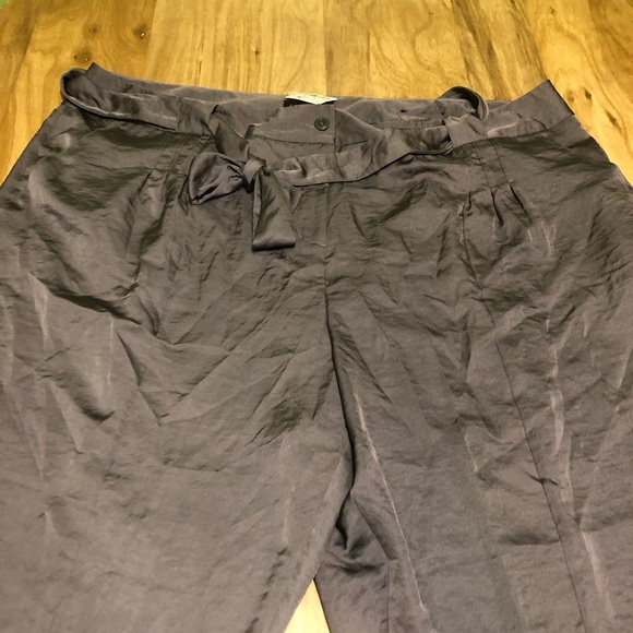 NWT Lane Bryant Grey Lightweight Satin Feel Drawstring Pants Womens Size 26 - Picture 3 of 11